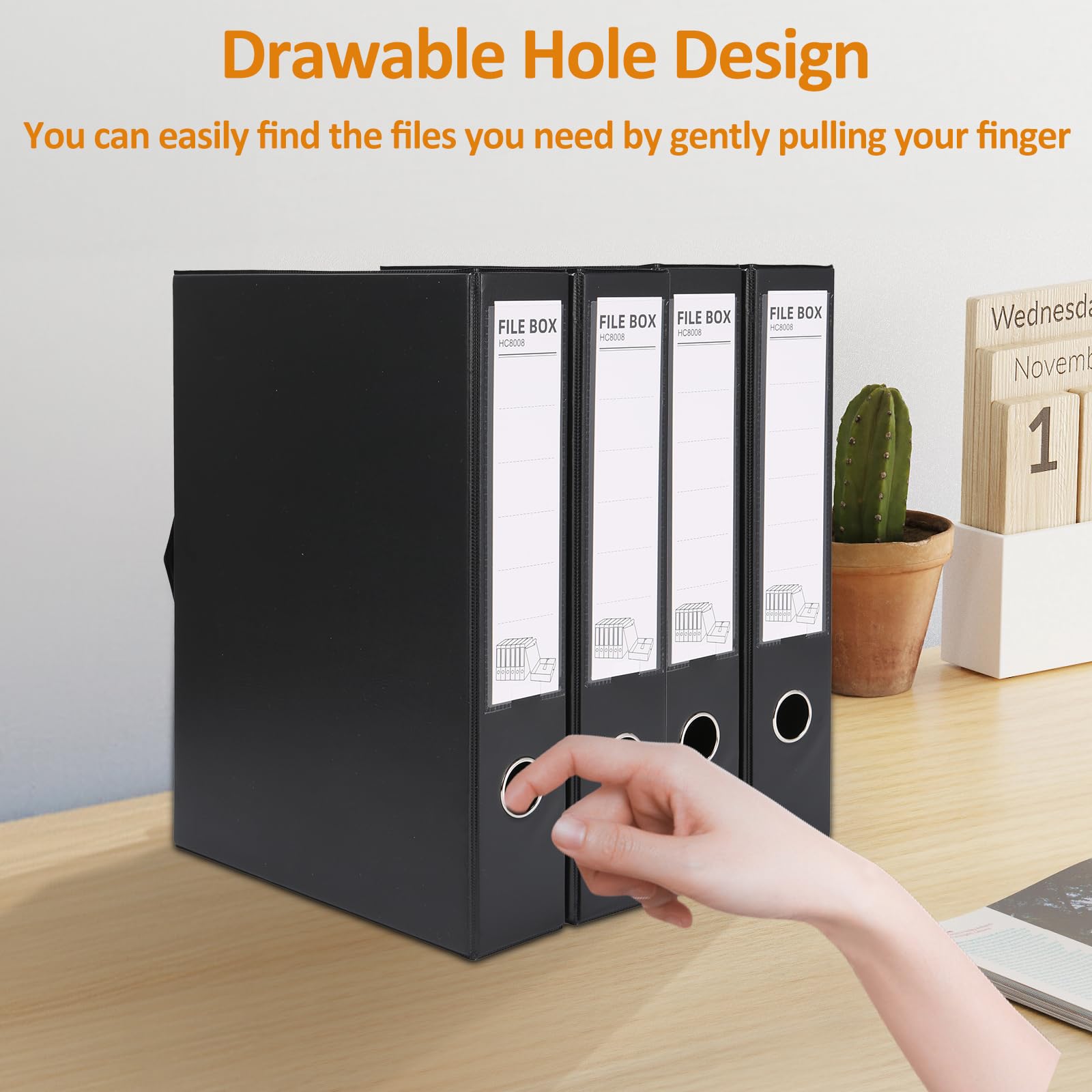 Amazon.com: HUA JIE A4 Storage File Boxes Plastic Archives Cases